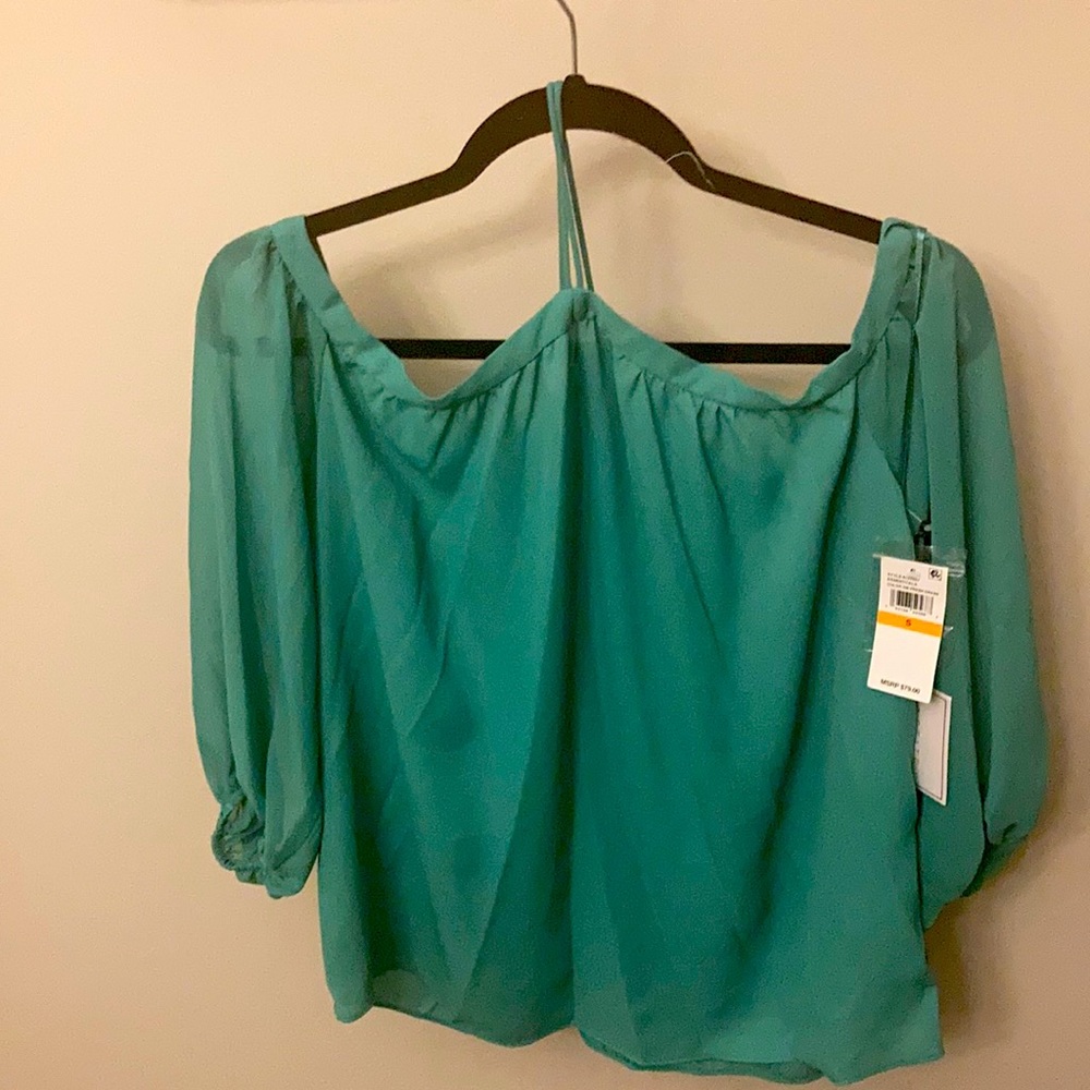 Brand new with tags never been worn rich green elegant top